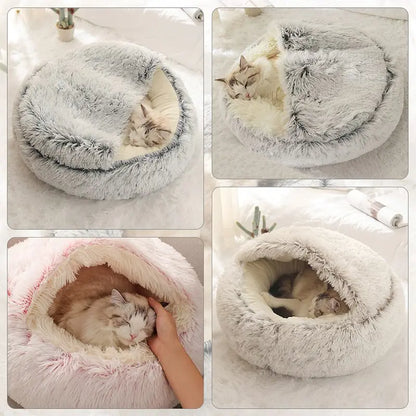 Cozy Winter Cat Nesting Bed