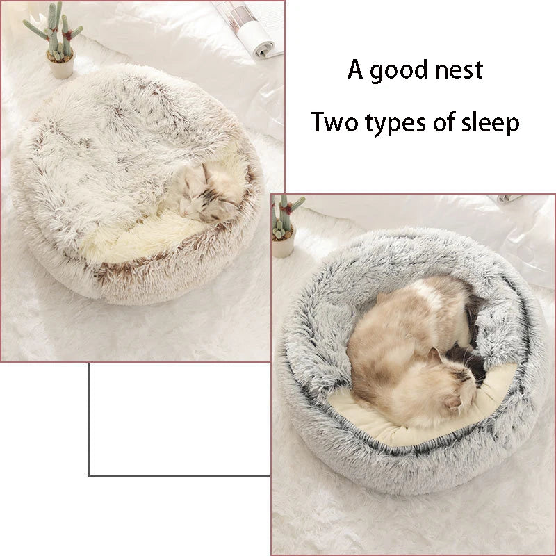 Cozy Winter Cat Nesting Bed